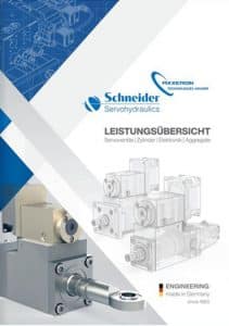 Imagebroschüre von Schneider Servohydraulics, Member of Axxeron Technologies
